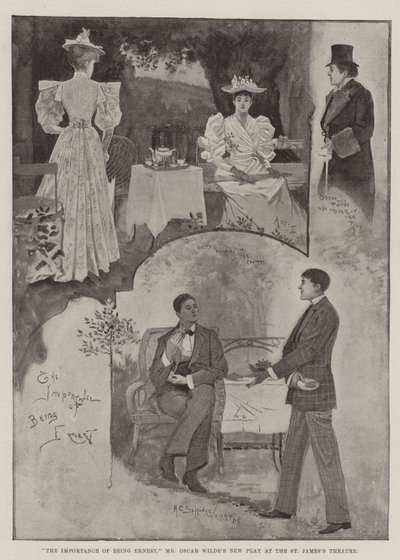 La importancia de llamarse Ernesto, la nueva obra de Mr Oscar Wilde en el Teatro St James de Henry Charles Seppings Wright